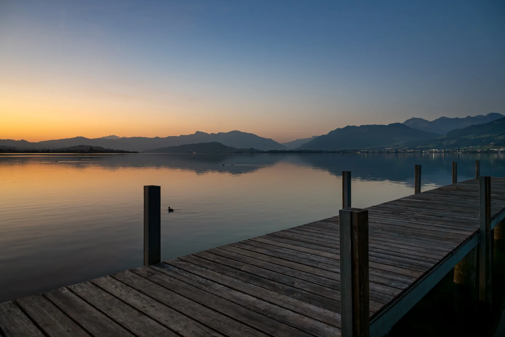 Zürichsee bei Sonnenuntergang
